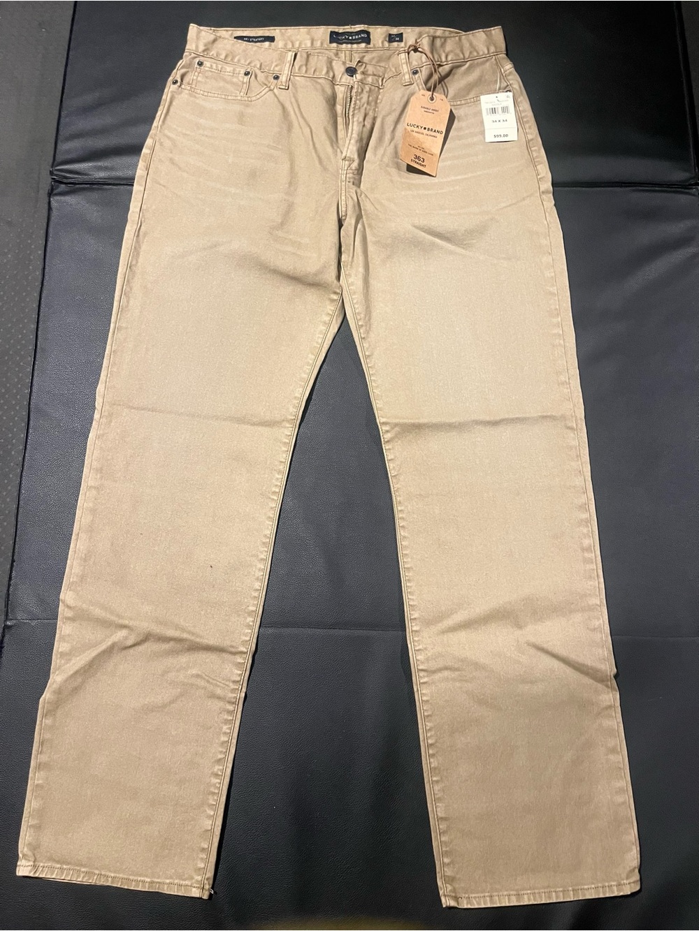 NWT. Tan/Beige Straight Leg Lucky Jeans, 34x34 - Picture 2 of 9